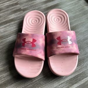 Pink Under Armour Slides women’s size 8